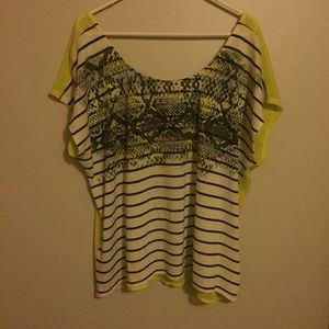 DOTS Yellow & Snake Skin Print Top 2x